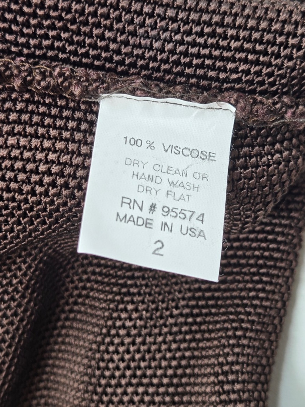 POWWOW Knit Round Neck Sweater Women’s Size 2 Brown 7309 - Picture 6 of 7